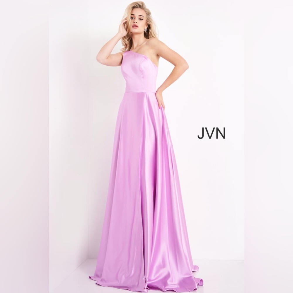 Jovani One Shoulder Satin Gown